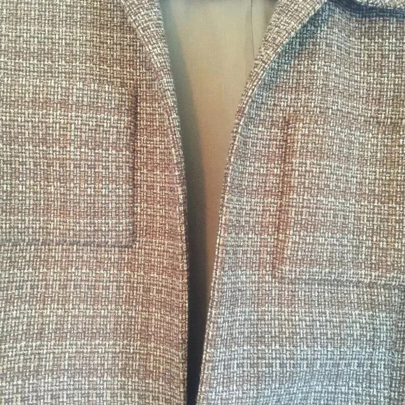 LE SUIT Women Fully Lined Front Open Hounds-Tooth Pattern Brown Jacket Size 8 - Picture 3 of 7